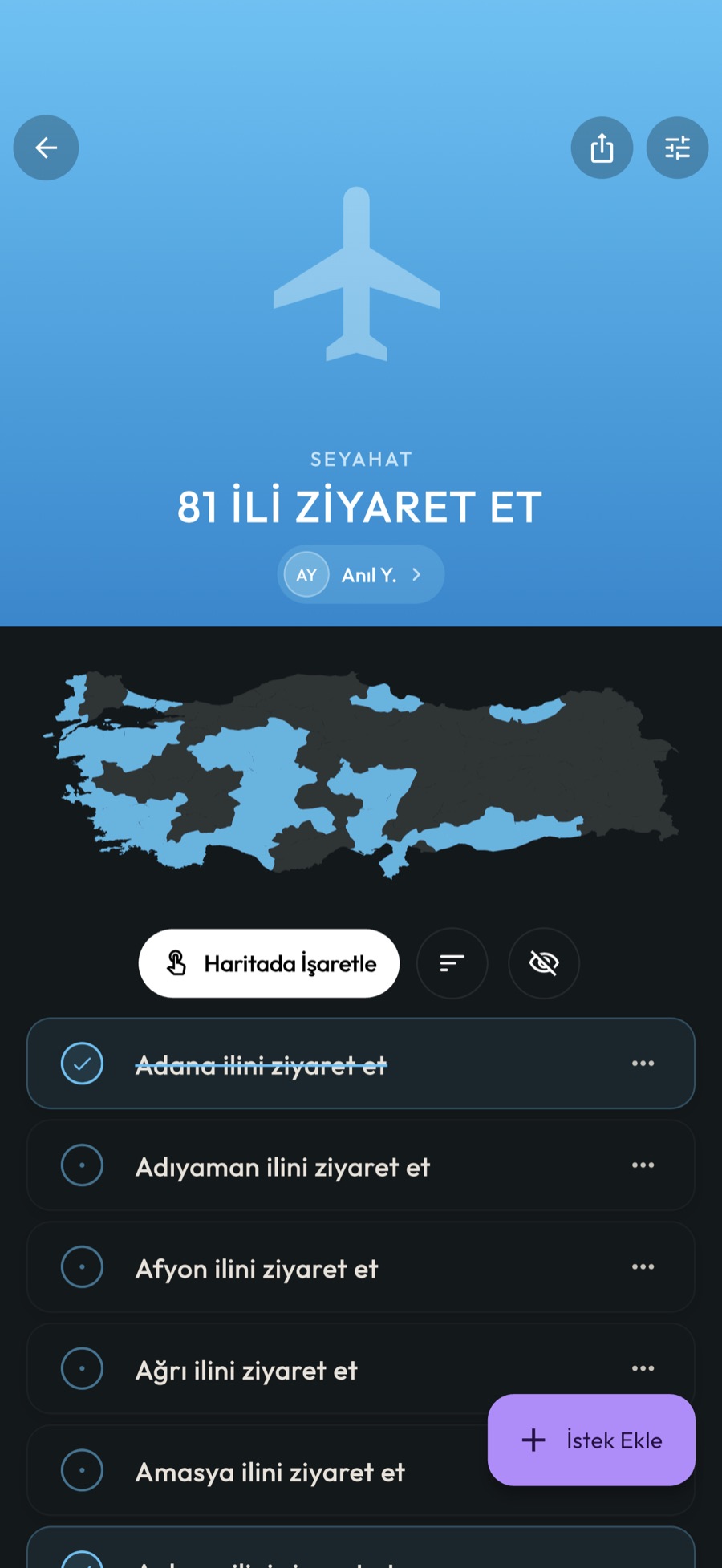 Türkiye 81 il haritası